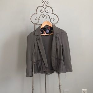 Free People - Army Green Tulle Blazer